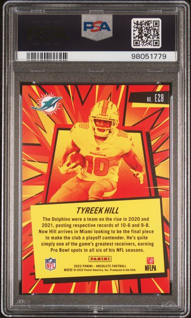 2022 Absolute Tyreek Hill Explosive Case Hit SSP PSA 9