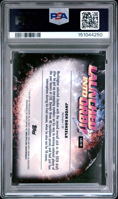 2024 Topps Chrome Cosmic Jayden Daniels Launched Into Orbit Rookie Gold #50/50 PSA 9