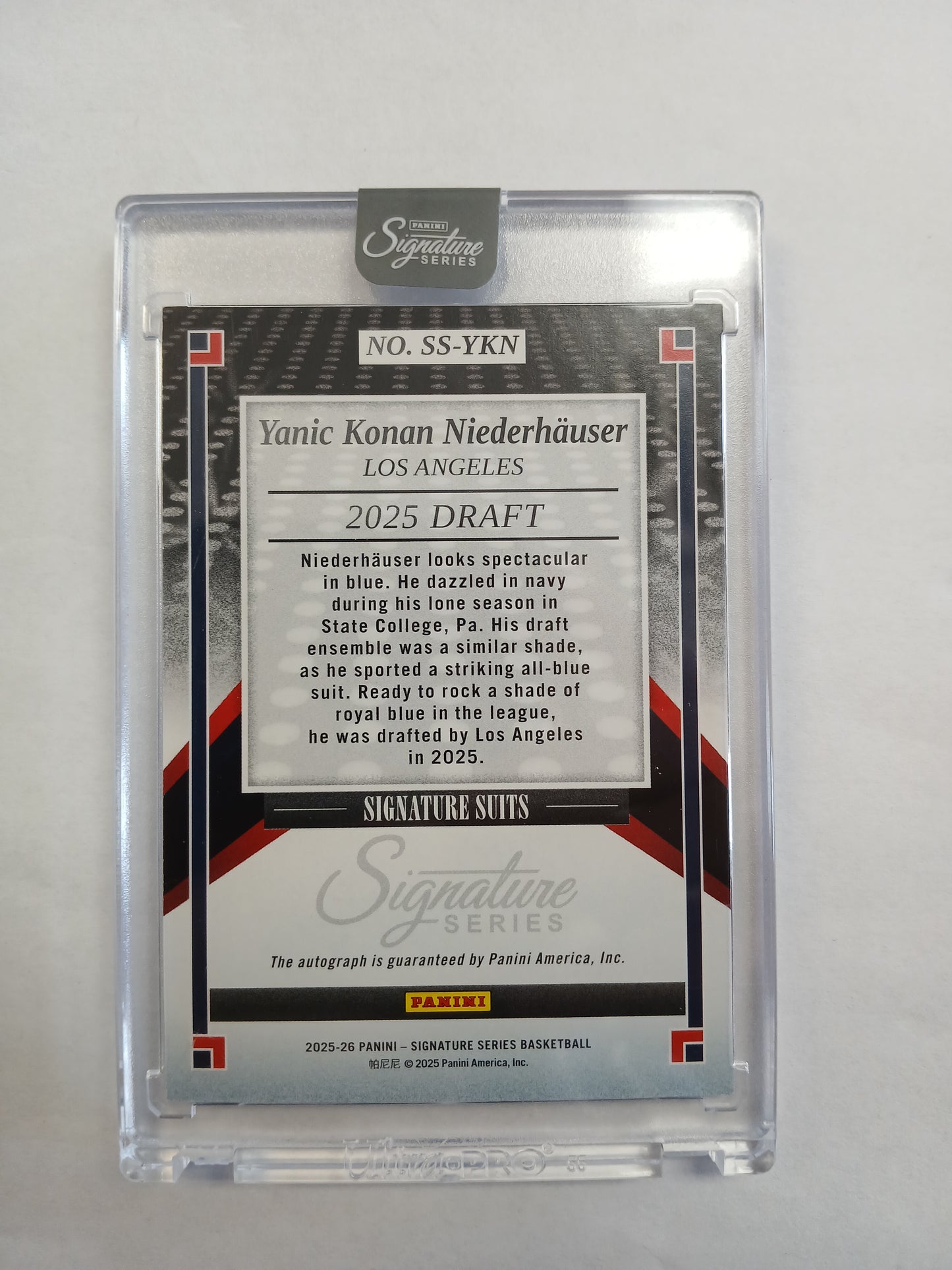 2025 Signature Series Yanic Konan Niederhauser Signature Suits On Card Rookie Auto #/25