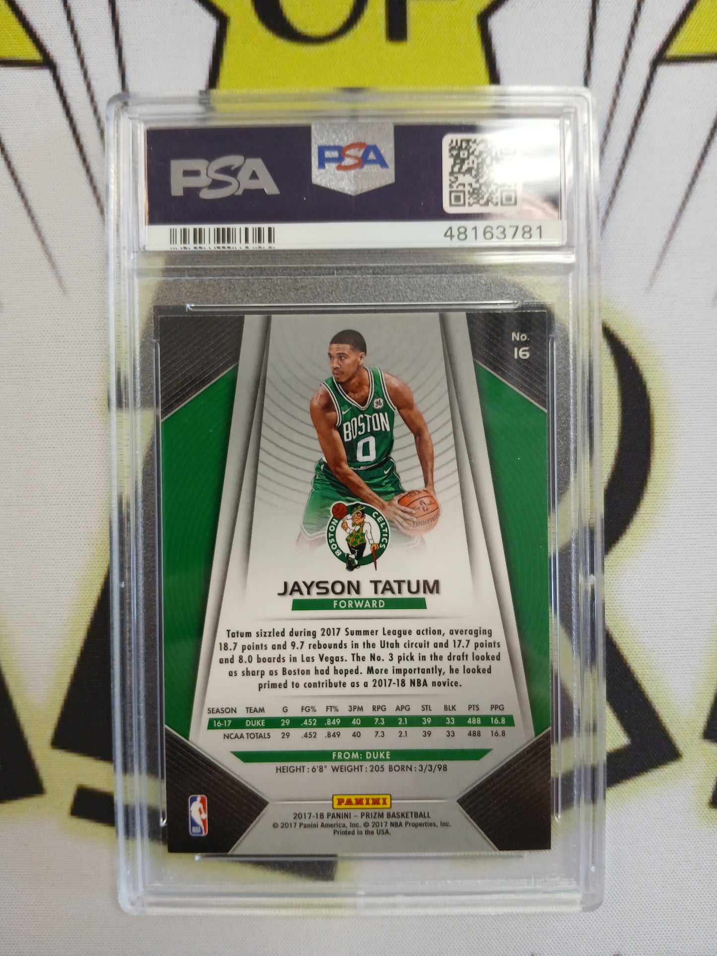 2017 Prizm Jayson Tatum Rookie #16 PSA 9