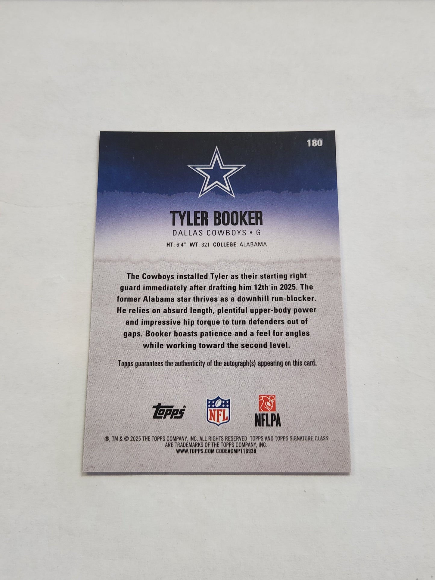 2025 Topps Signature Class Tyler Booker Orange Refractor Rookie Auto #/50