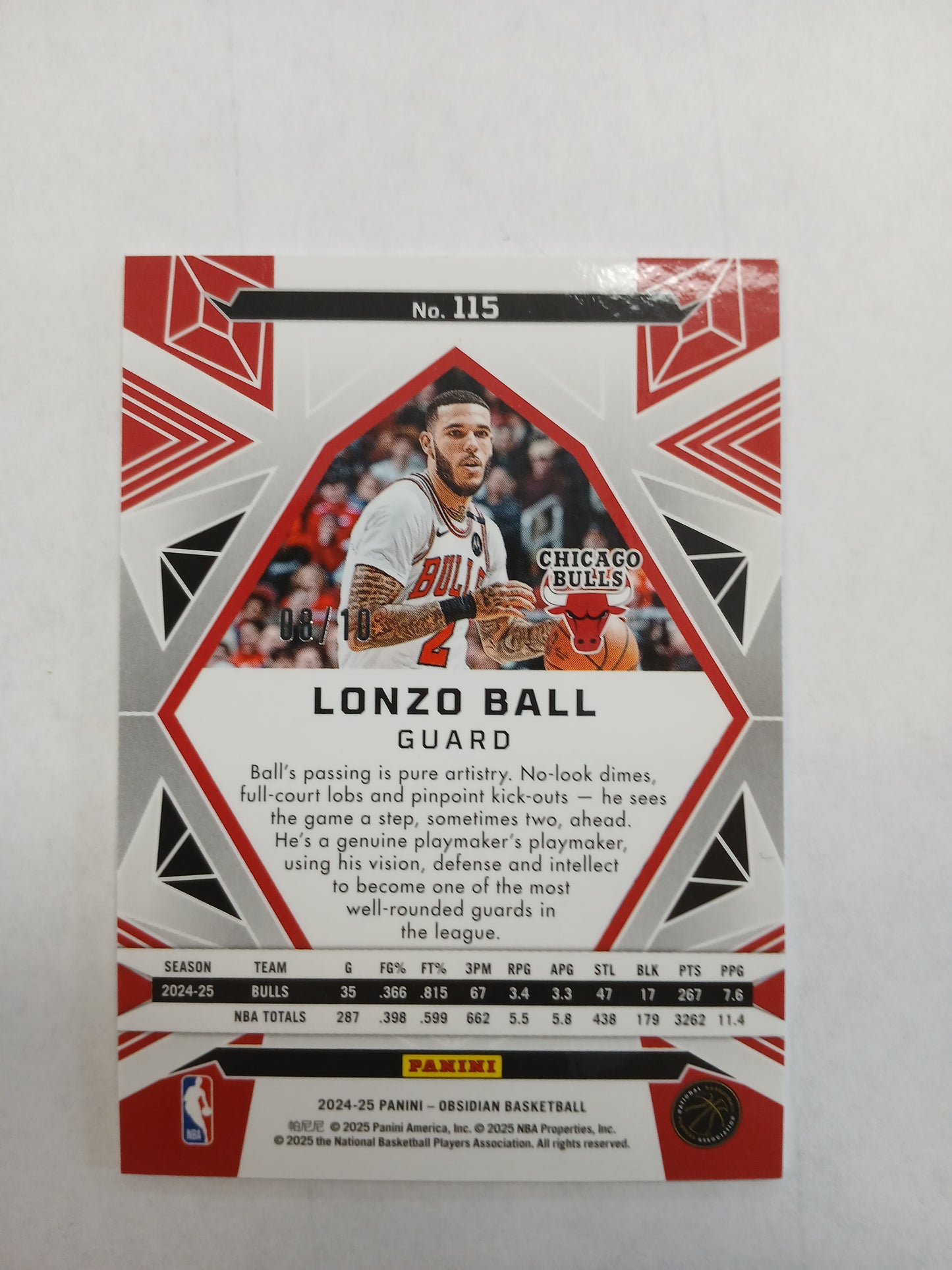 2024 Obsidian Lonzo Ball Gold Mojo #/10