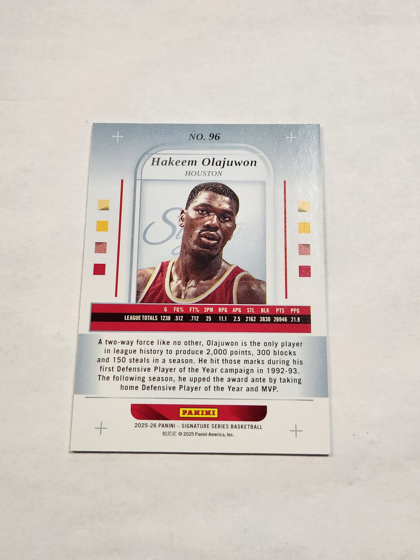 2025 Signature Series Hakeem Olajuwon Platinum #/15