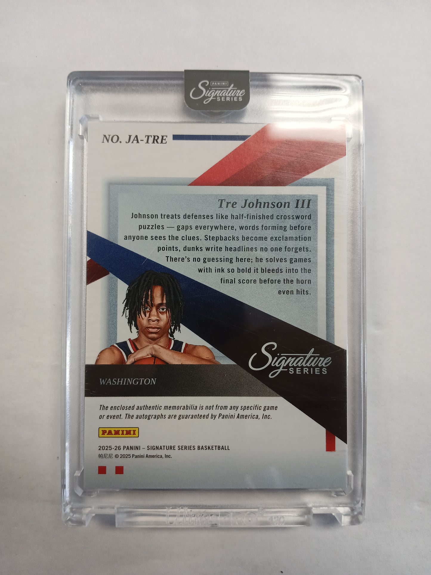 2025 Signature Series Tre Johnson Rookie Dual Color Patch On Card Auto #/49