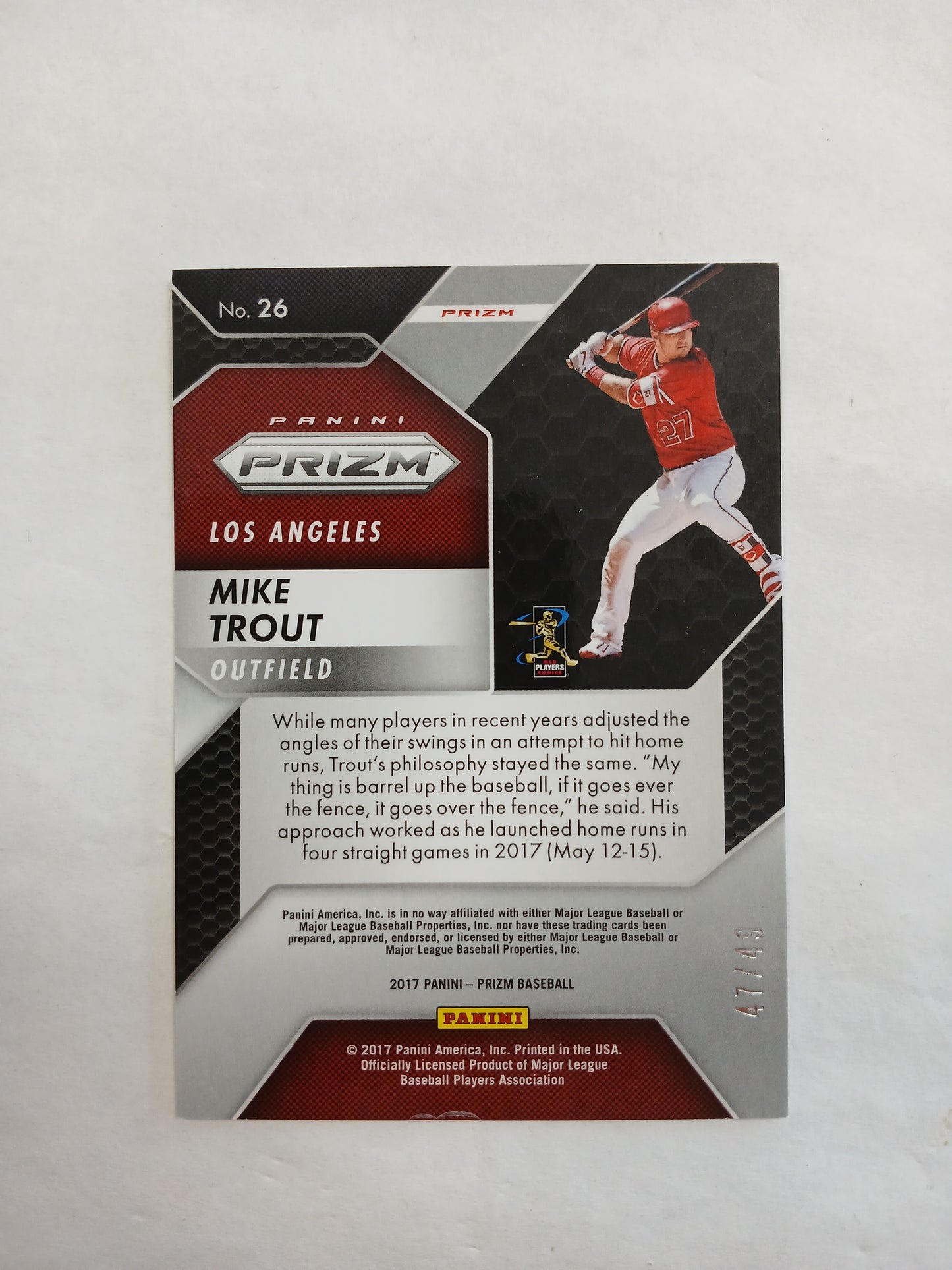 2017 Prizm Mike Trout Green Mosaic #/49