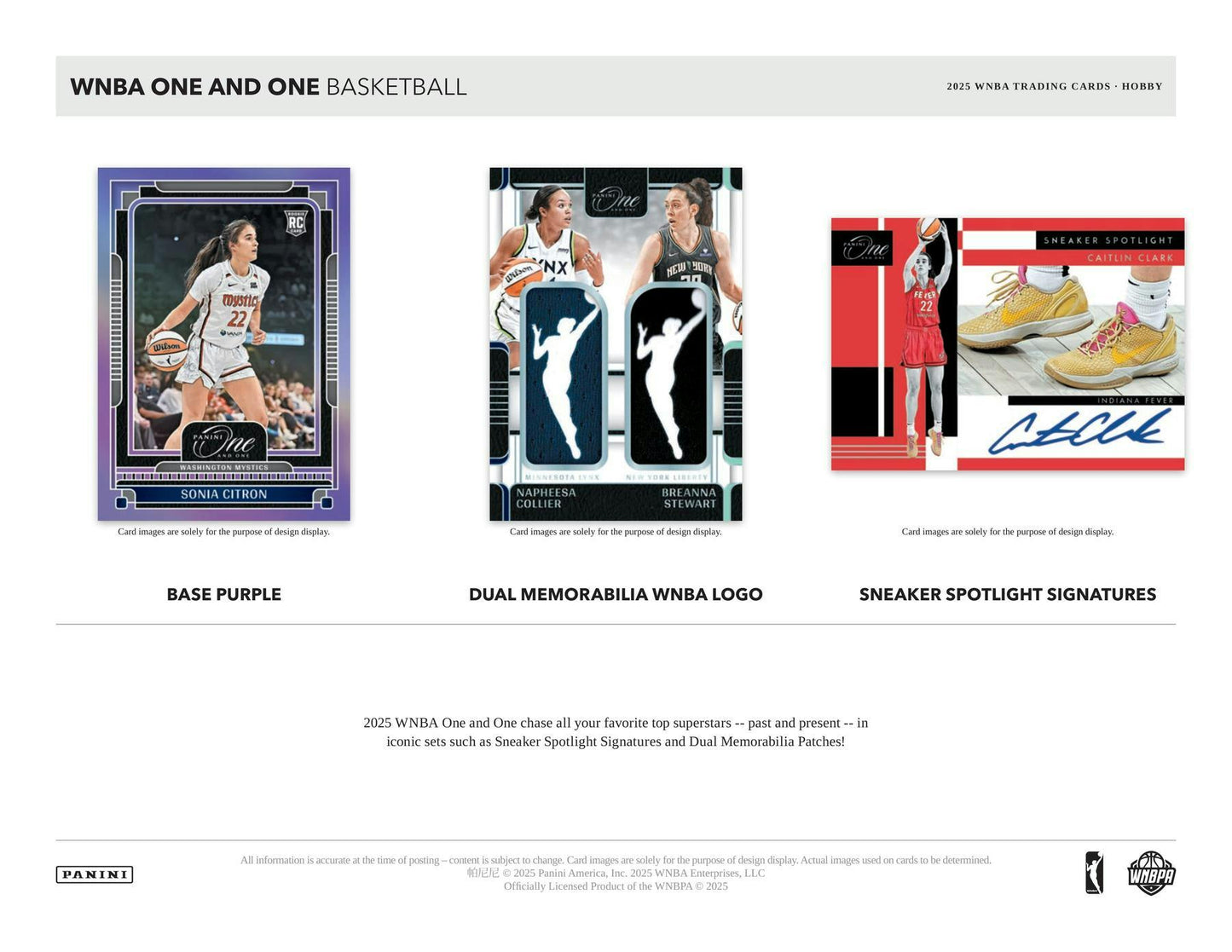 2025 Panini One and One WNBA Hobby Box