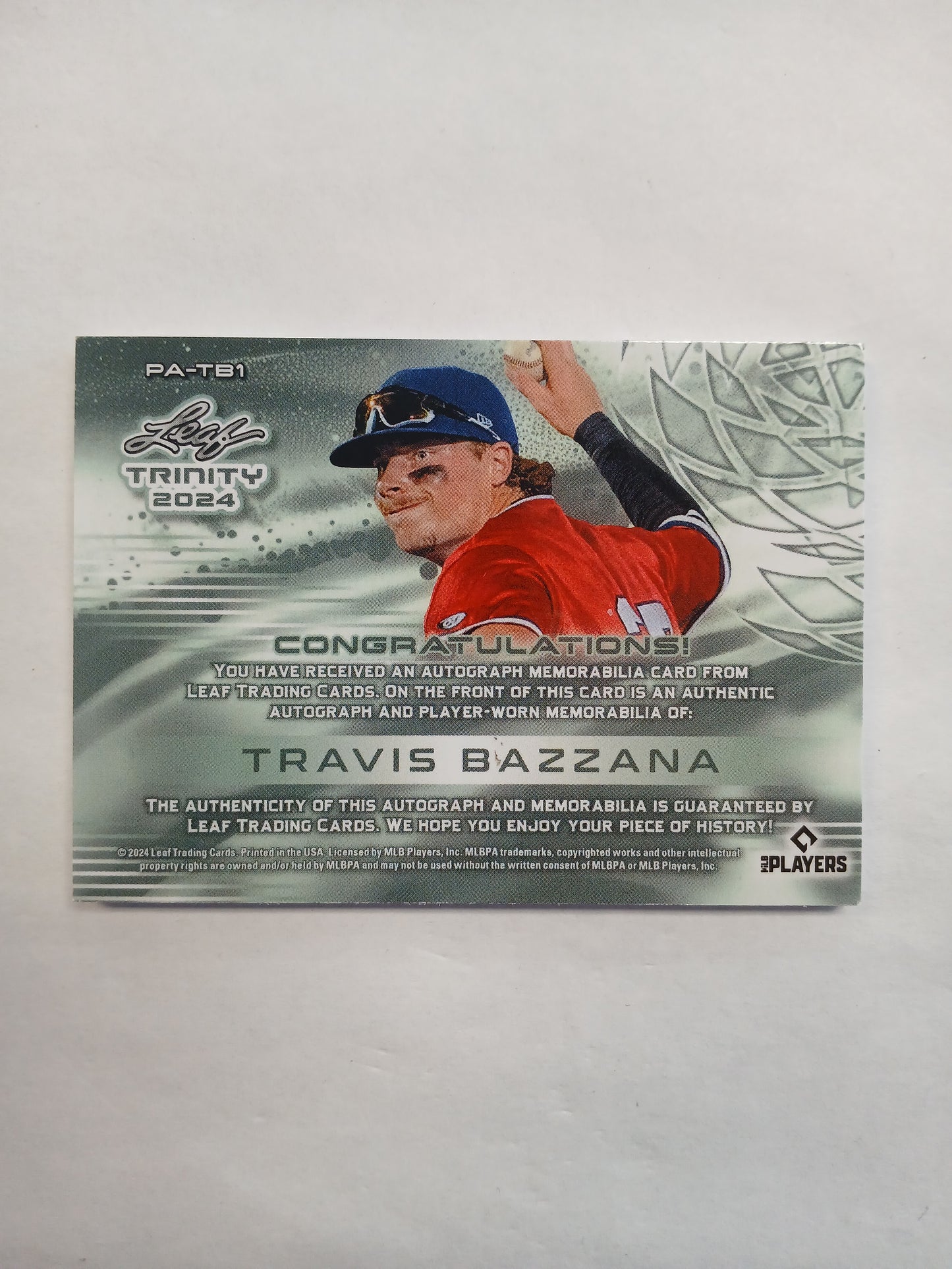 2024 Leaf Trinity Travis Bazzana Logo Patch Auto #7/7