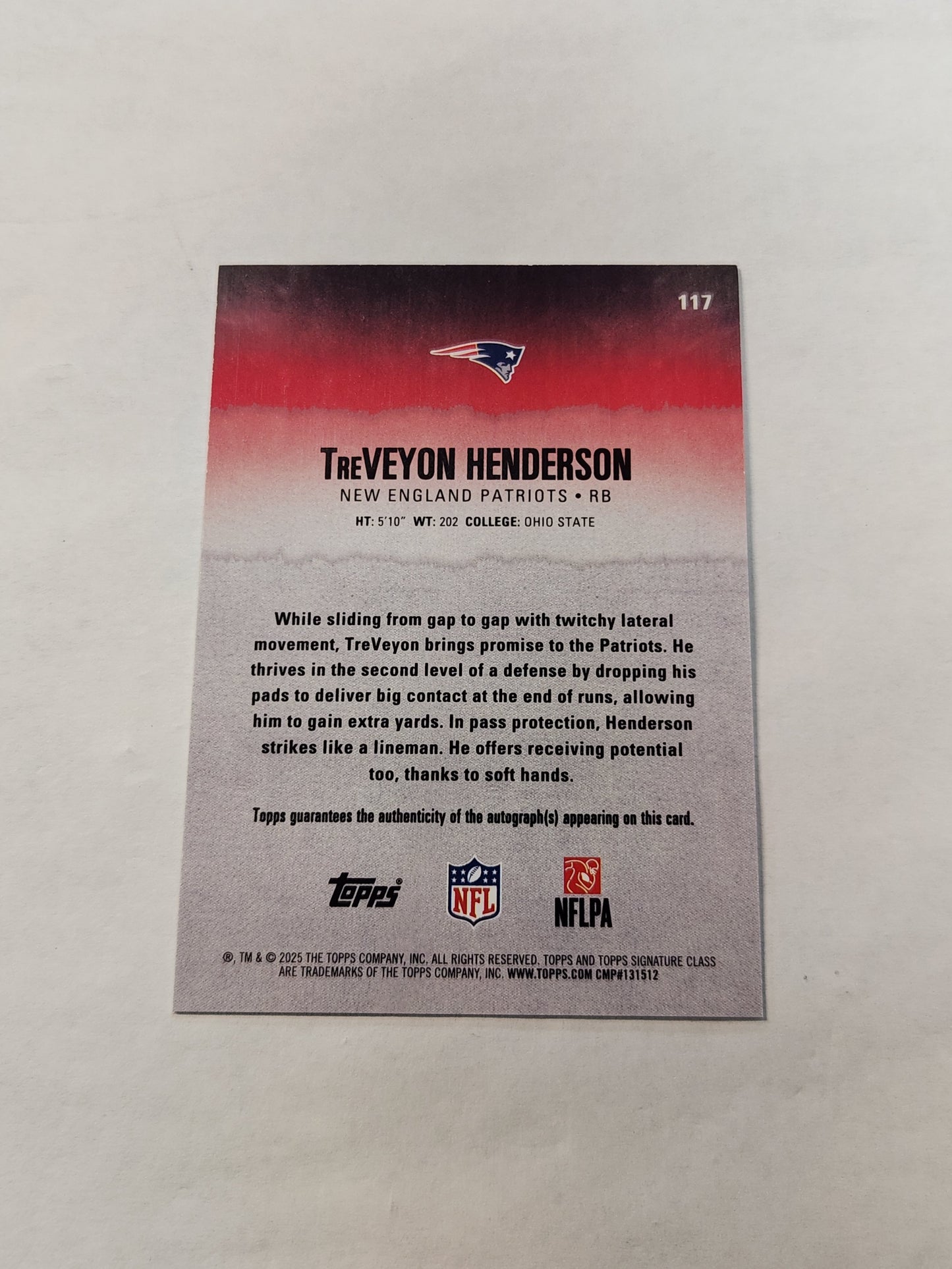 2025 Topps Signature Class TreVeyon Henderson Green Rookie Auto #/150