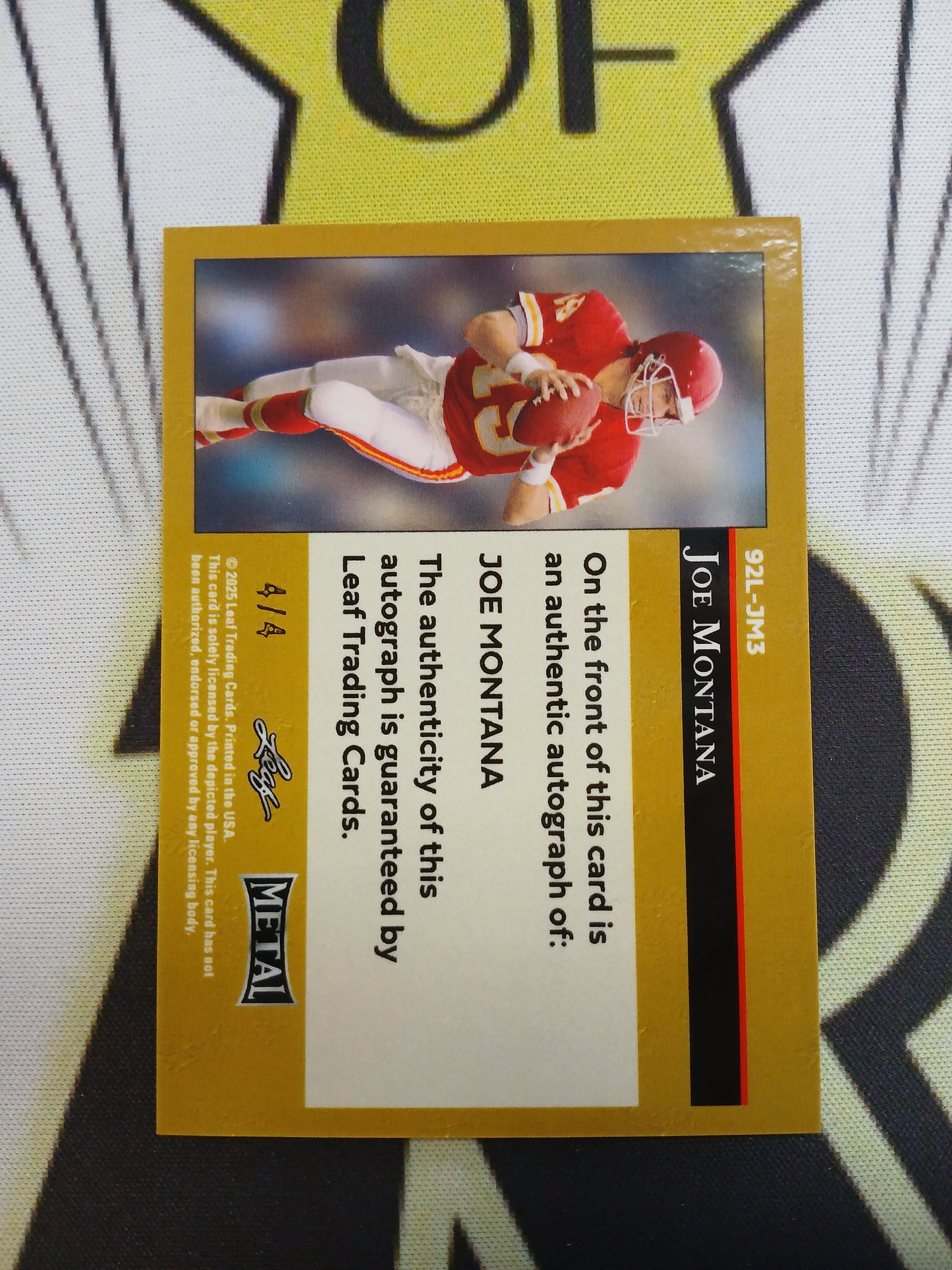 2025 Leaf Metal Joe Montana Blue Pulsar Auto #4/4