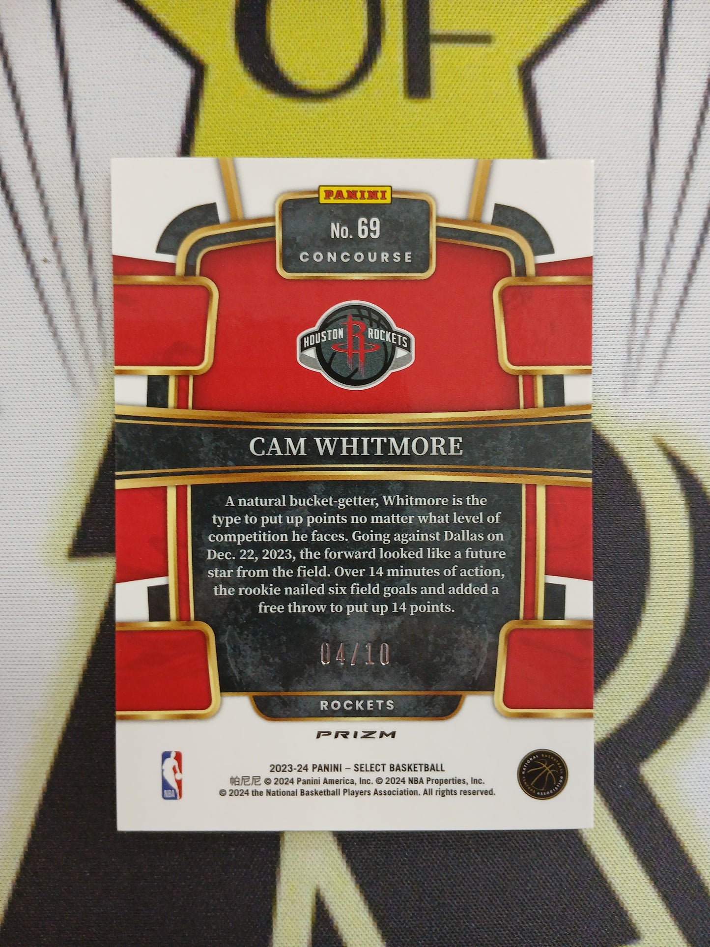 2023 Select Cam Whitmore Concourse Gold Wave Rookie #/10