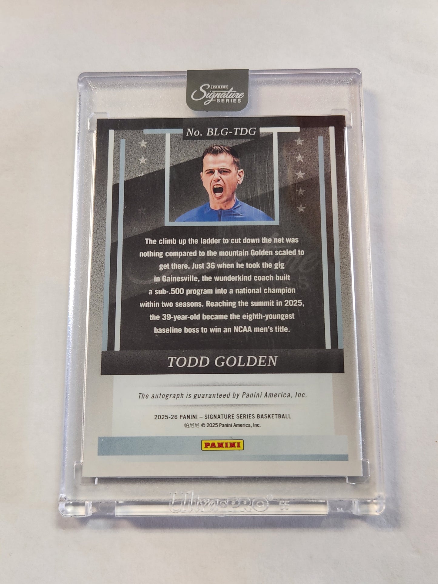 2025 Signature Series Todd Golden Baseline Generals Auto #/49