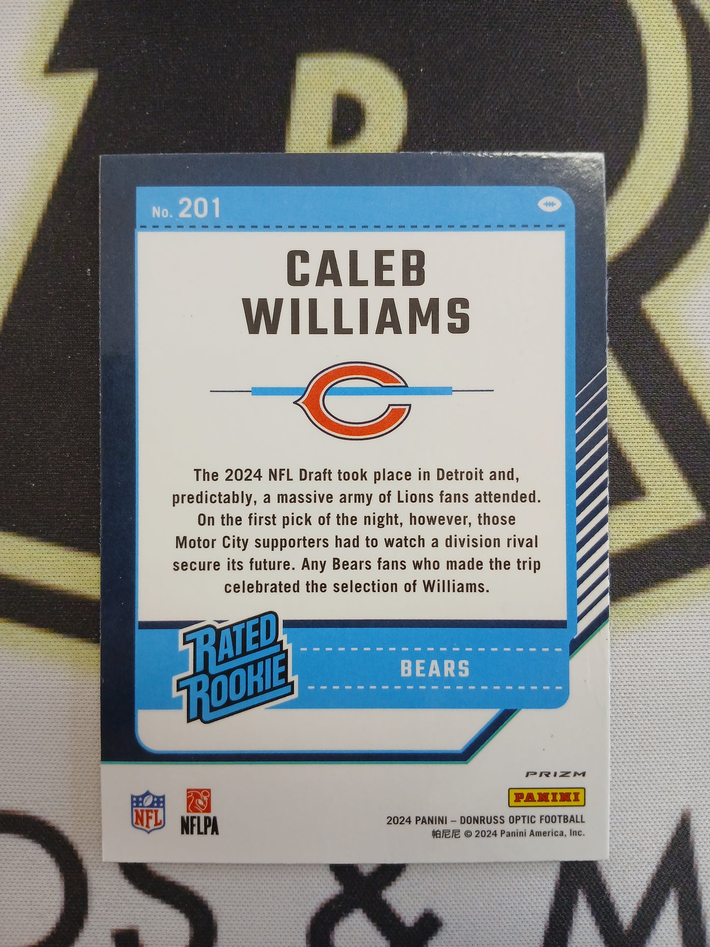 2024 Donruss Optic Caleb Williams Rated Rookie Purple Scope