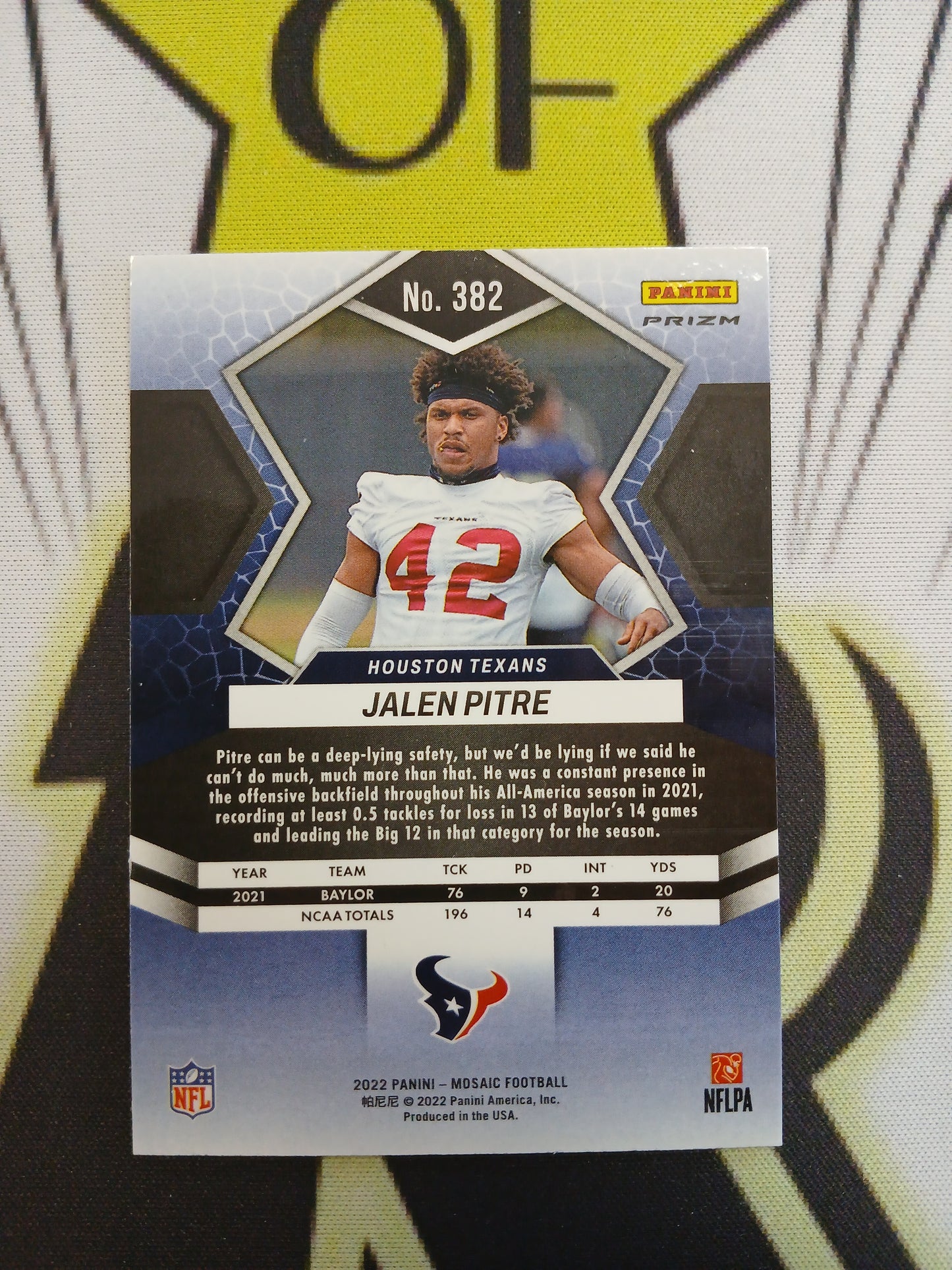 2022 Mosaic Jalen Pitre Rookie Peacock Prizm Case Hit SSP