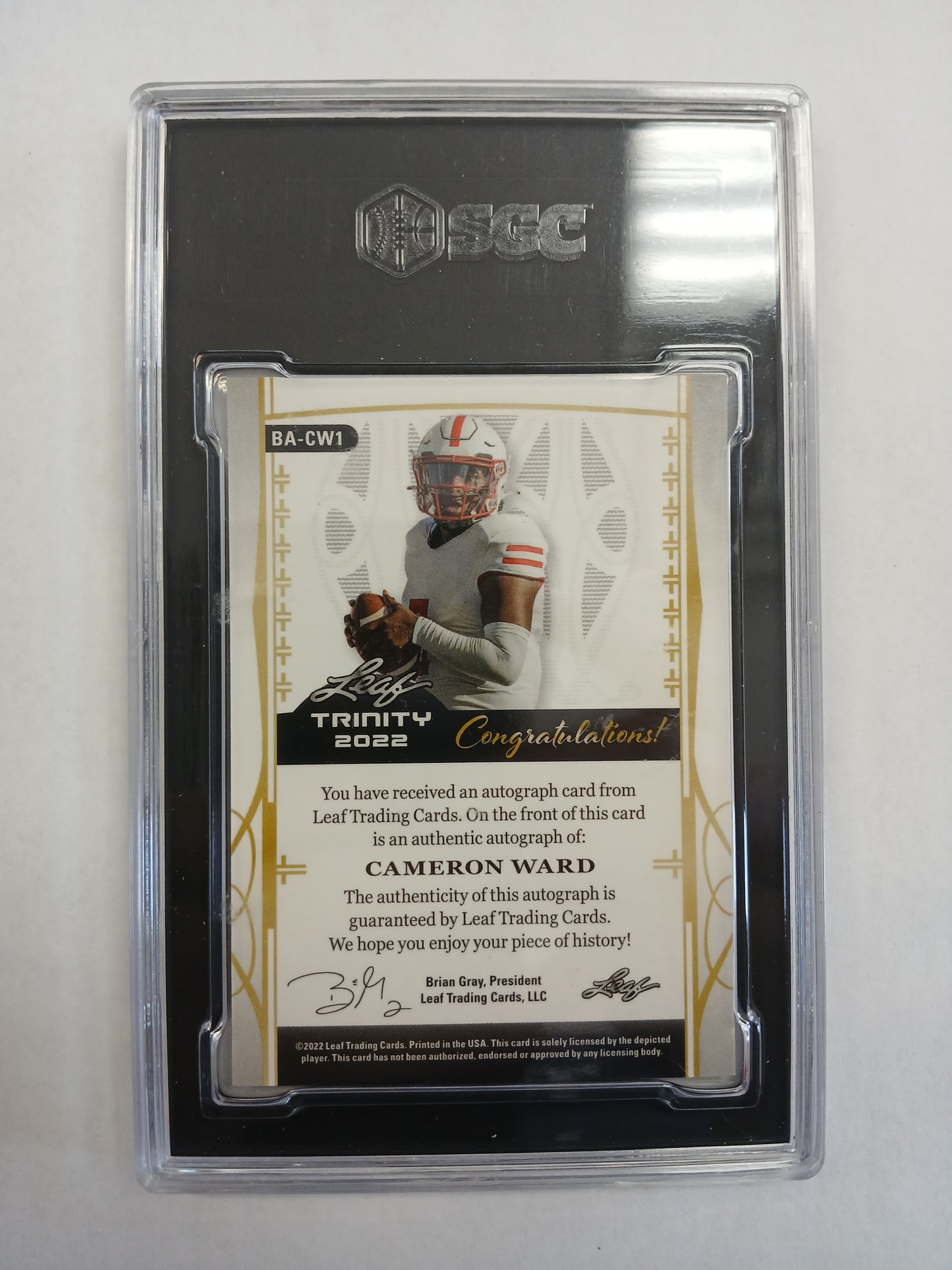 2022 Leaf Trinity Cameron Ward Rookie Auto #/99 SGC 10 Auto Grade 10