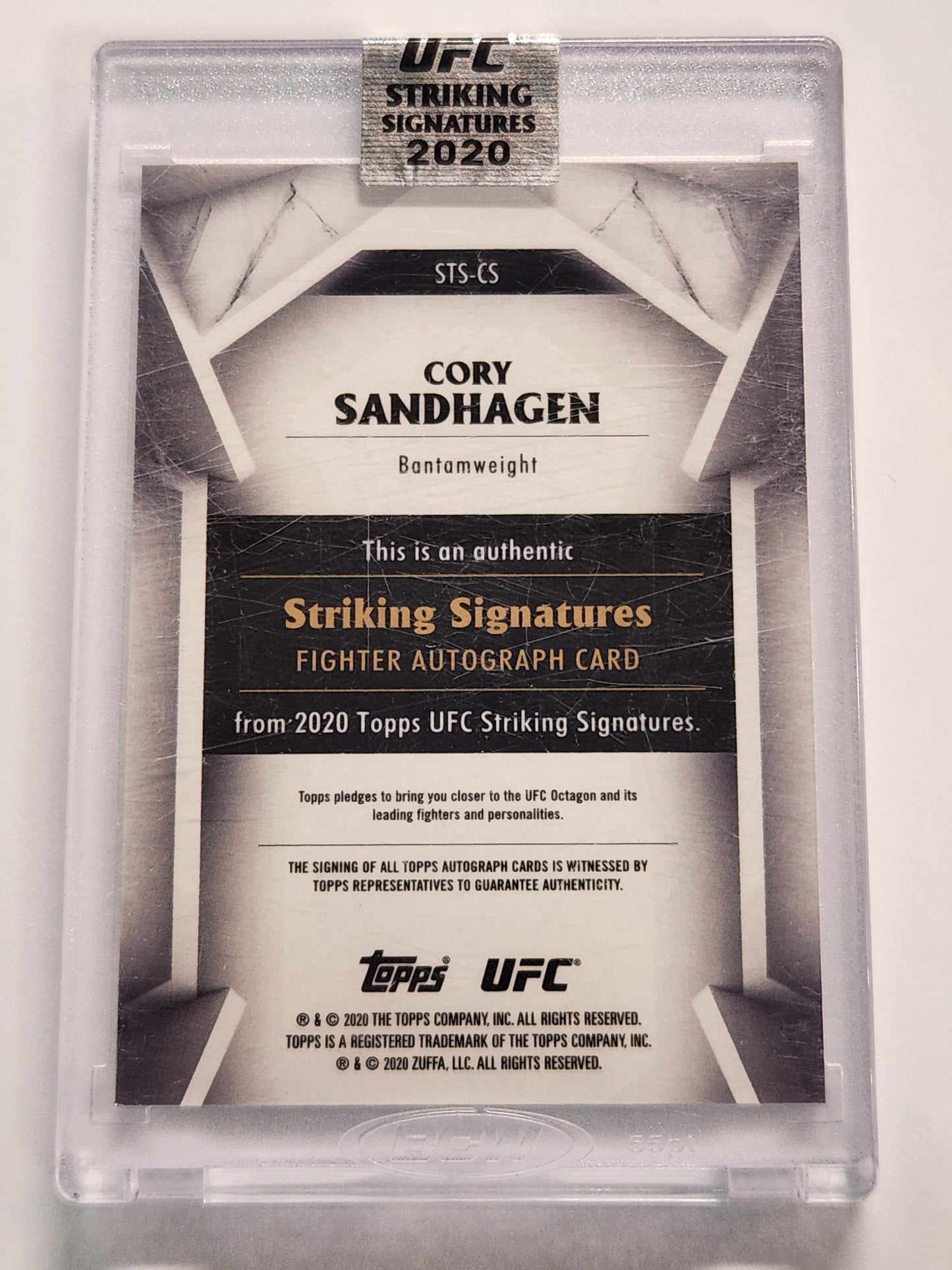 2020 Topps UFC Striking Series Cory Sandhagen Auto #/632