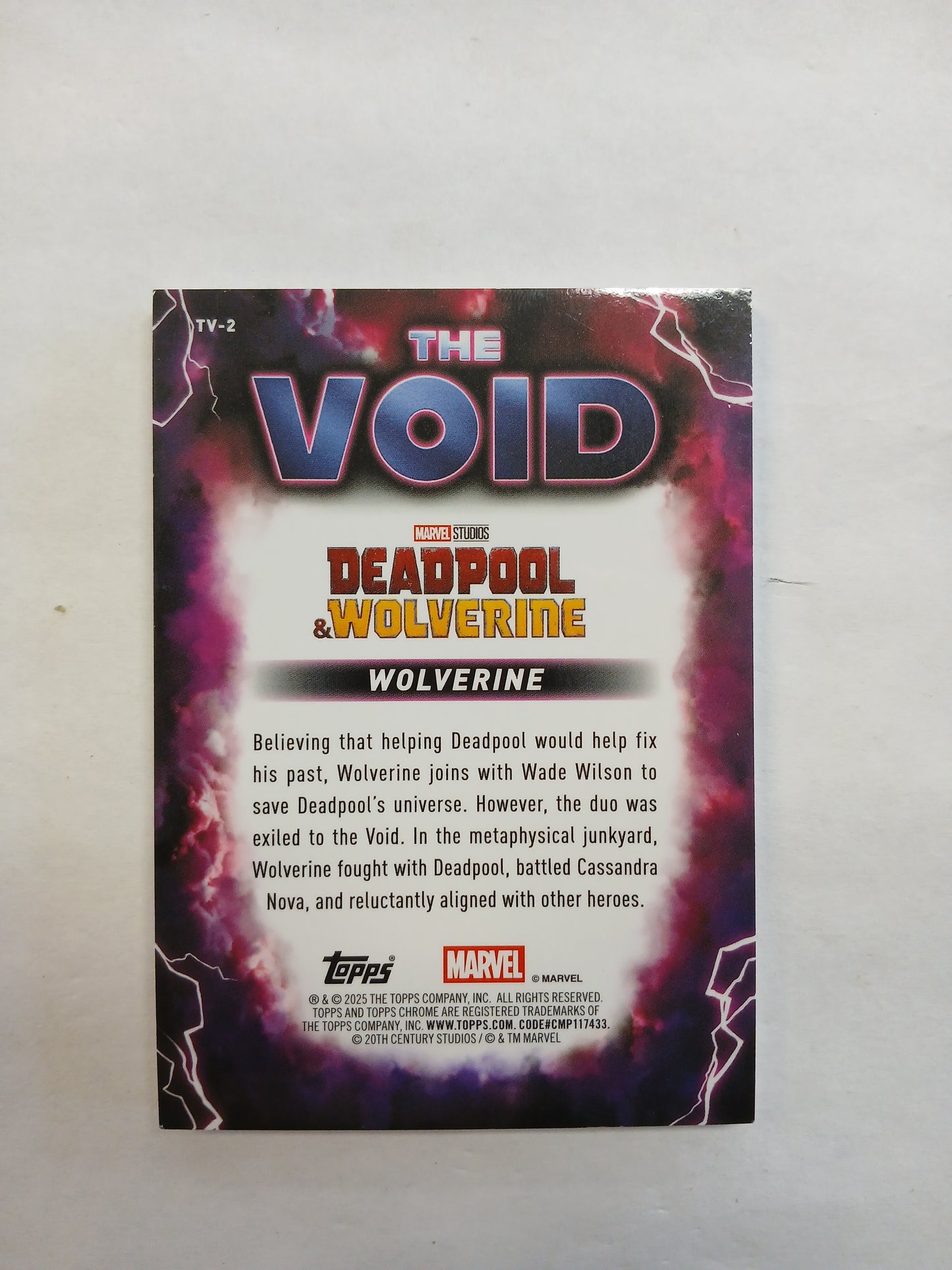 2025 Topps Chrome Deadpool & Wolverine Wolverine The Void SSP