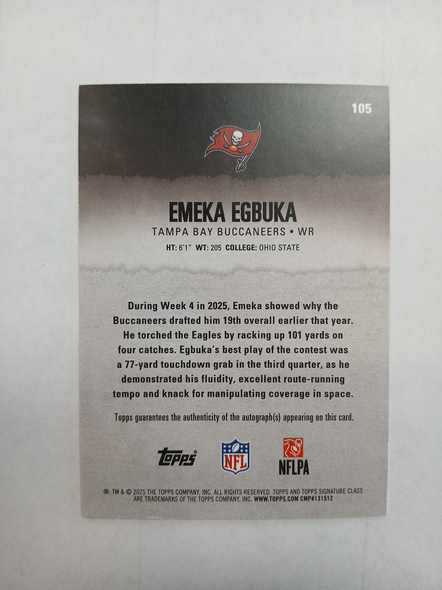 2025 Topps Signature Class Emeka Egbuka Rookie Auto