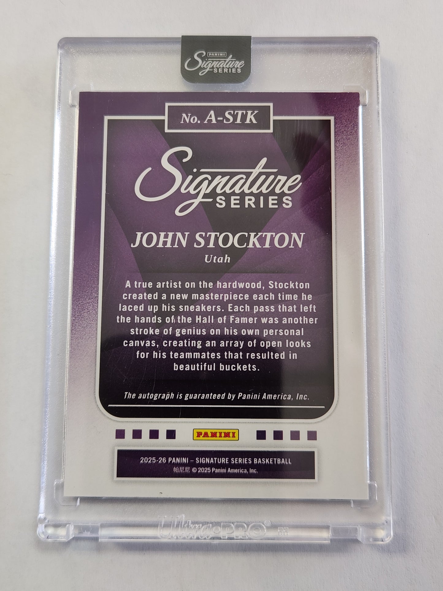2025 Signature Series Alias Joh Stockton On Card Auto #/5