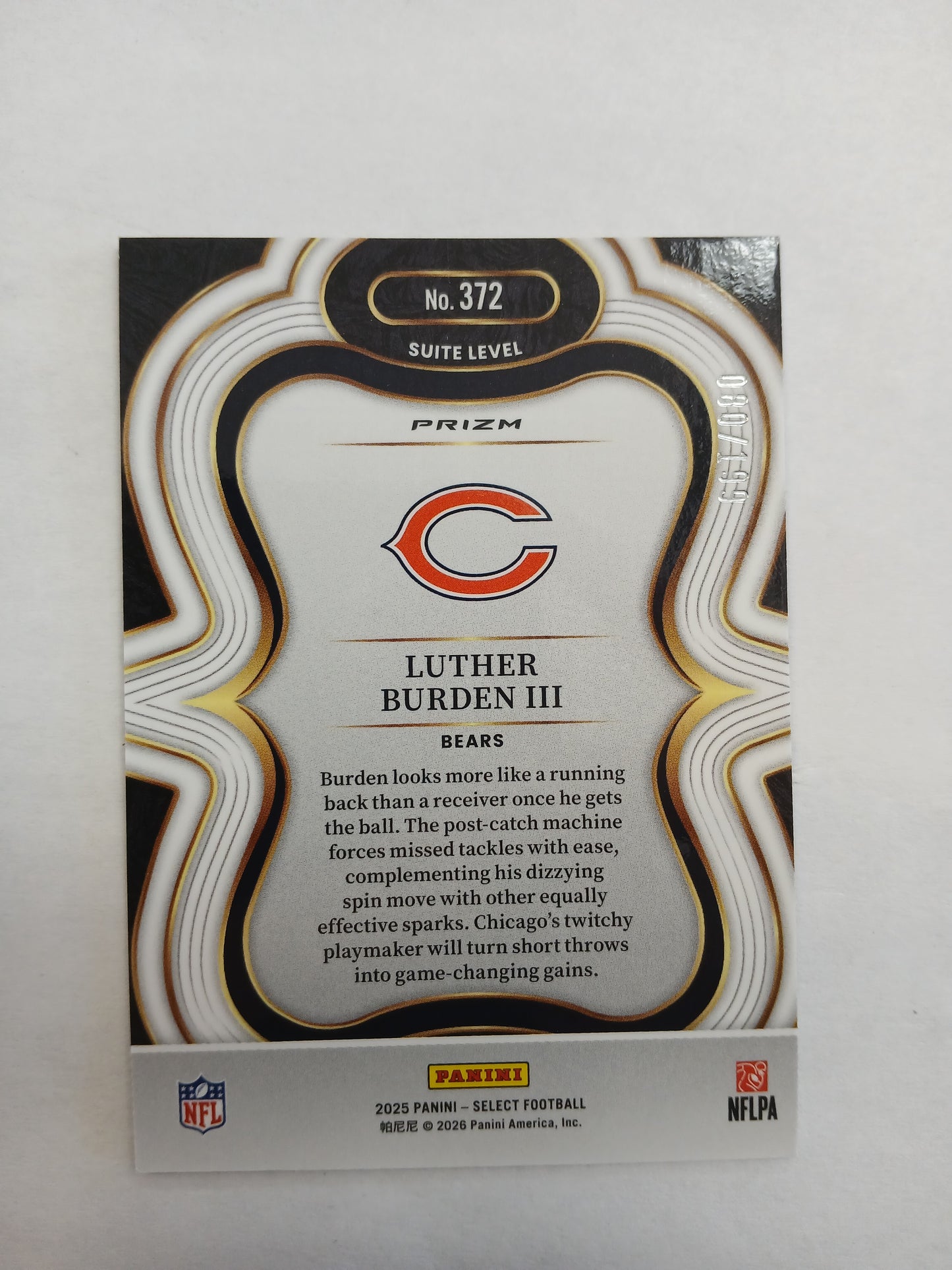 2025 Select Luther Burden III Suite Level Rookie Red White Blue Tri-Color #/199