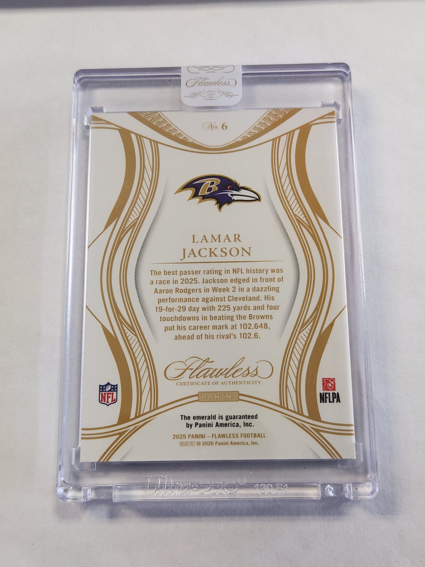 2025 Flawless Lamar Jackson Green Foil Emerald #1/5