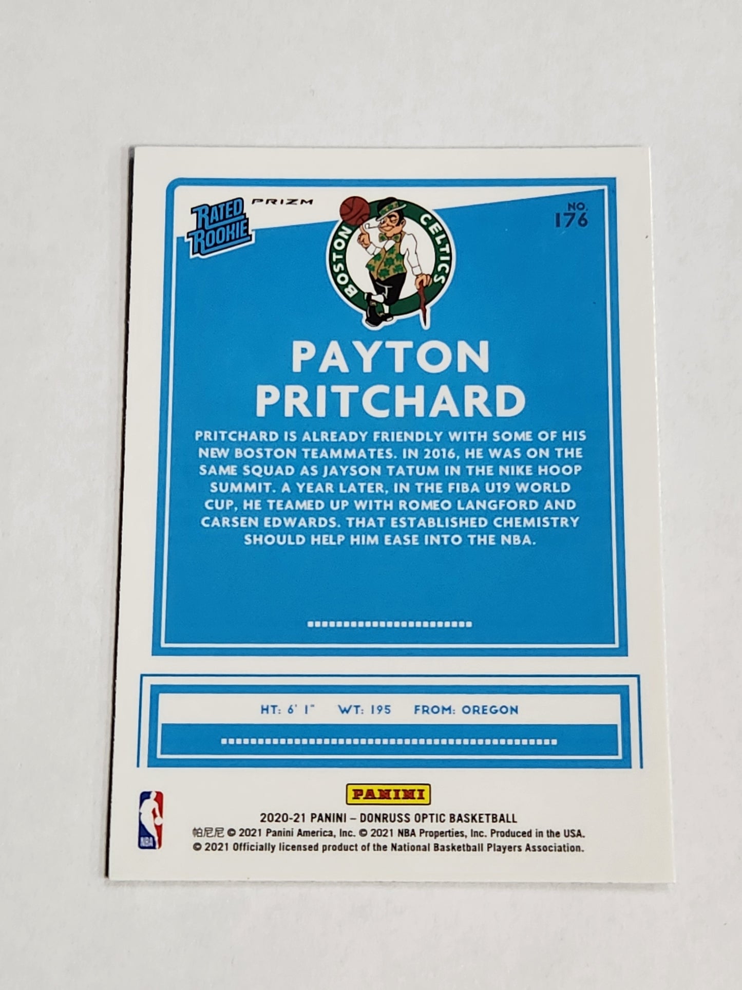 2020 Optic Payton Pritchard Rated Rookie Green Pulsar SP Jersey Color Match