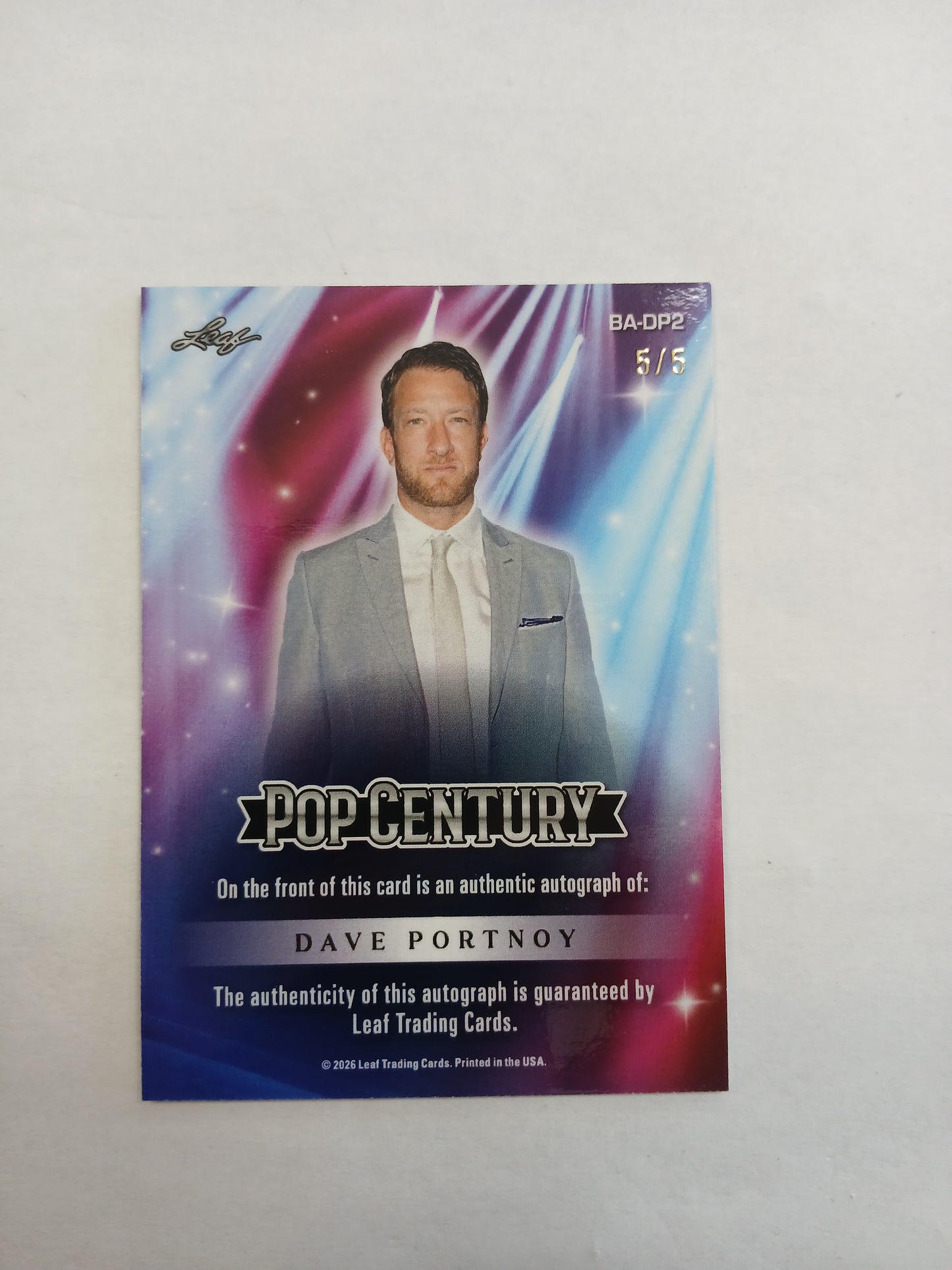 2026 Leaf Pop Century Dave Portnoy Auto Cracked Ice #/5