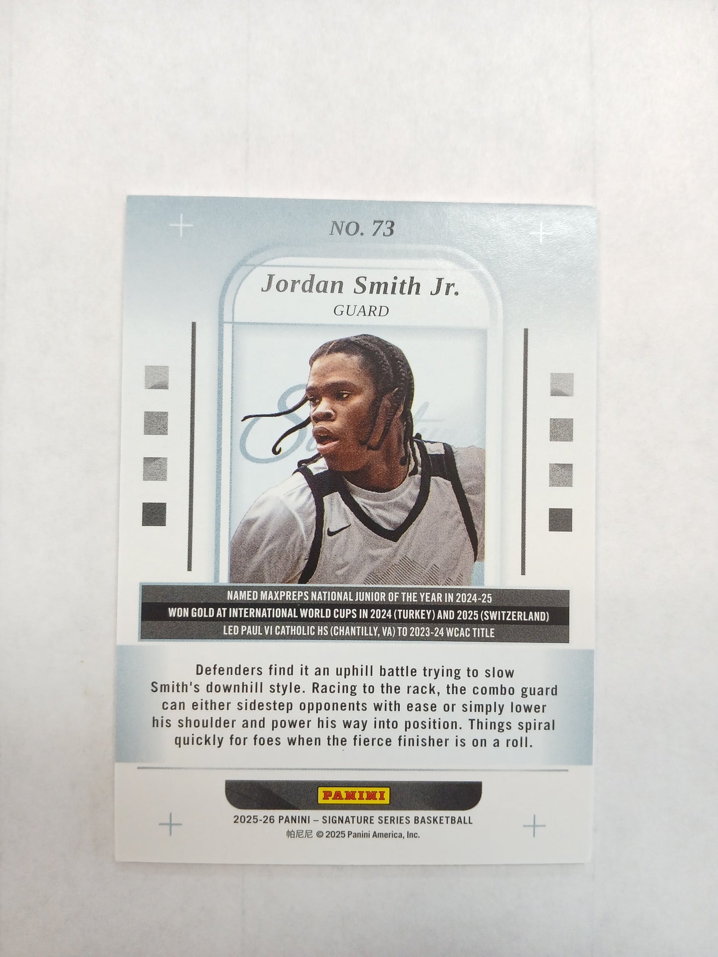 2025 Signature Series Jordan Smith Jr True Gold #/10