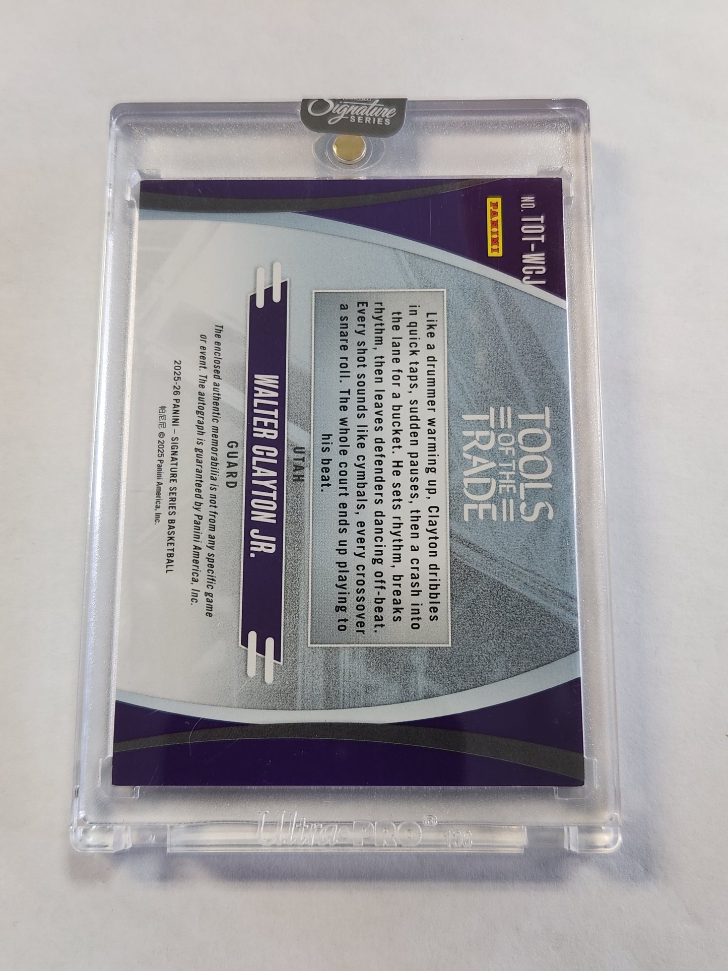 2025 Signature Series Walter Clayton Tools of the Trade Rookie Triple Patch On Card Auto #/49