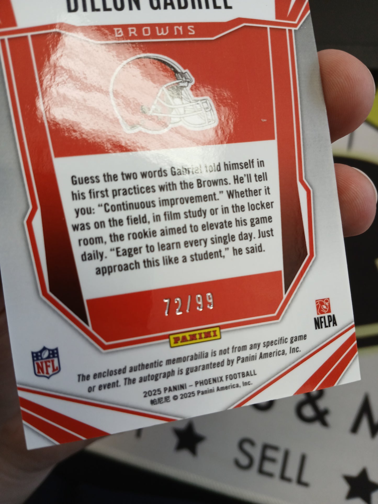 2025 Phoenix Dillon Gabriel Rookie Dual Color Dual Patch Auto Red Prizm #/99