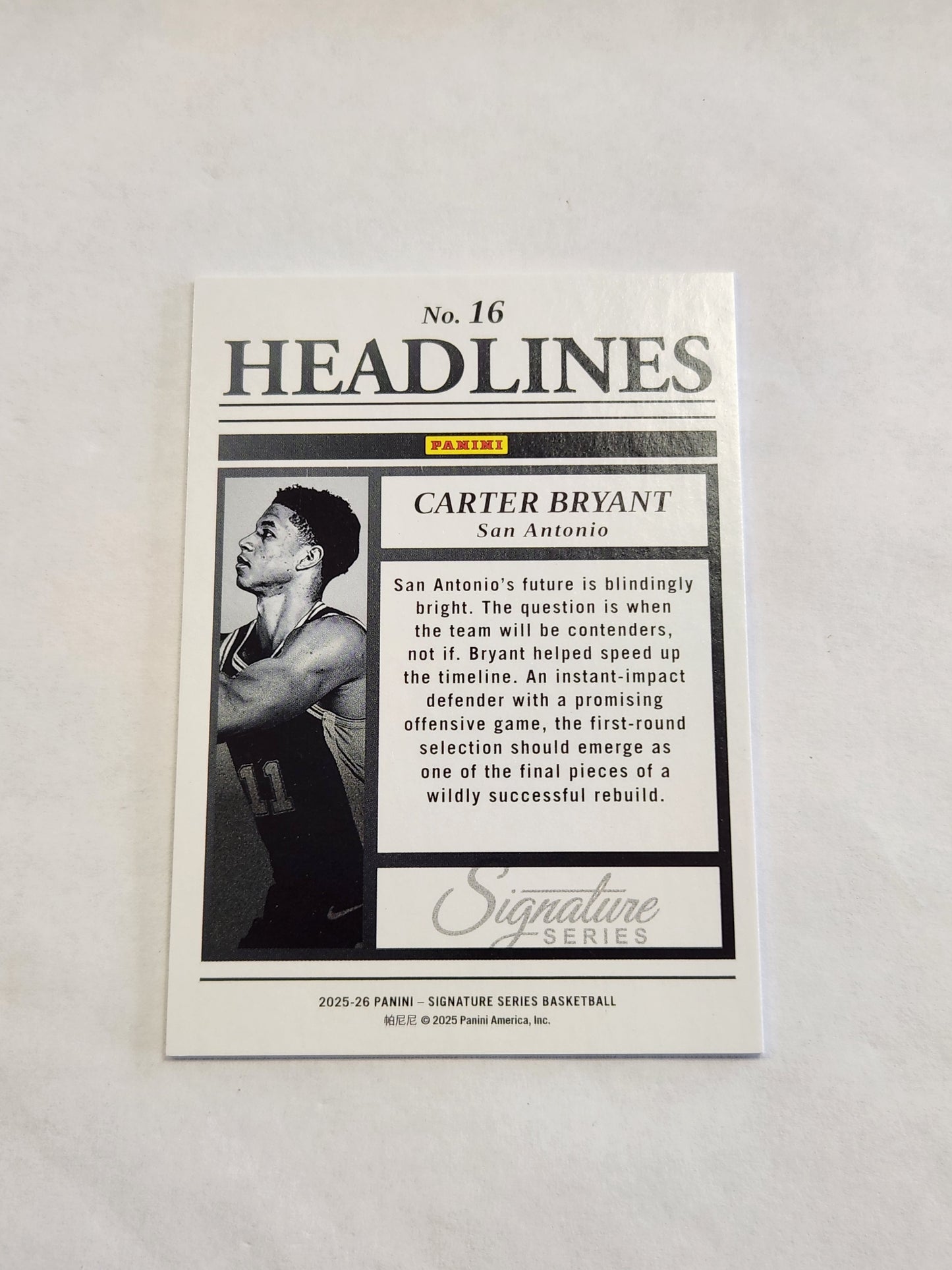 2025 Signature Series Carter Bryant Signature Headlines Blue Foil #1/25