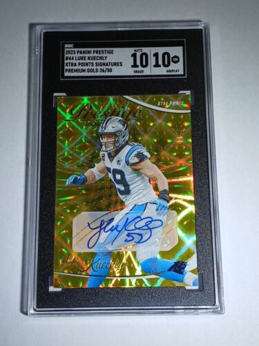 2023 Panini Prestige Luke Kuechly Xtra Points Premium Gold 26/50 #44 Auto Sgc 10