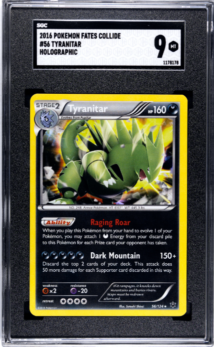 2016 Pokemon Fates Collide 56/124 Tyranitar Holographic SGC 9