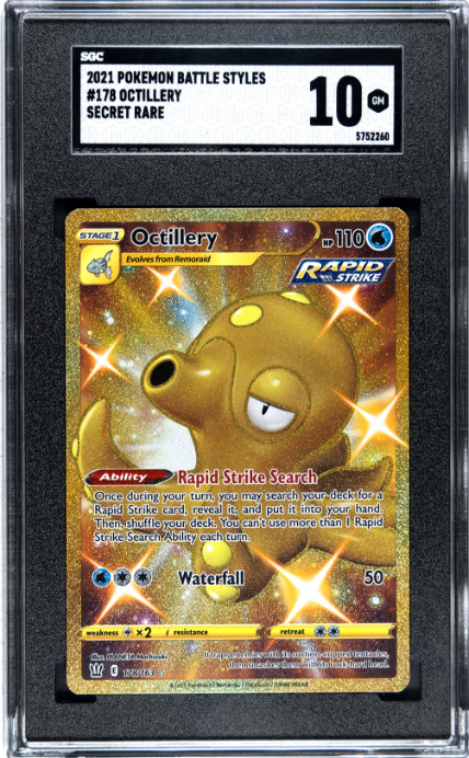 2021 Pokemon Battle Styles #178 Octillery Secret Rare SGC 10