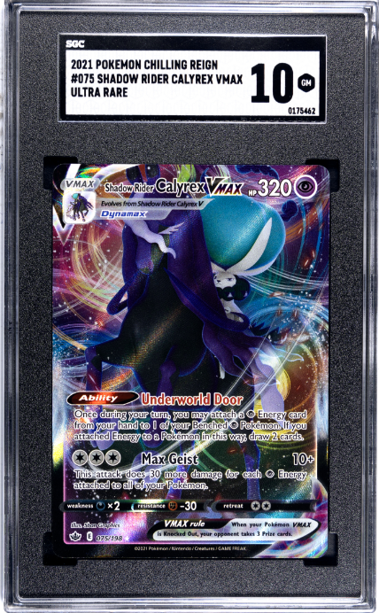 2021 Pokemon Chilling Reign #075/198 Shadow Rider Calyrex Vmax Ultra Rare SGC 10