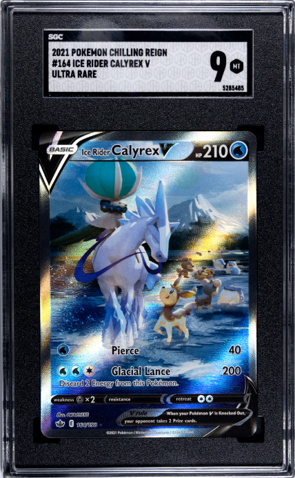 2021 Pokemon Chilling Reign #164 Ice Rider Calyrex V Ultra Rare SGC 9