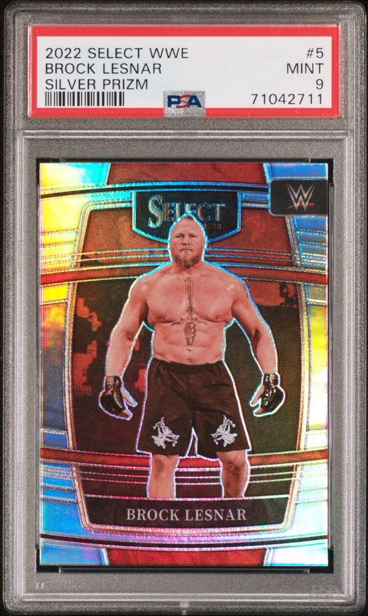 2022 Panini Select Wwe #5 Brock Lesnar Silver Prizm PSA 9