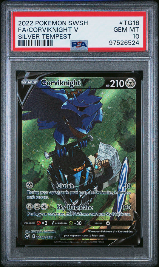 2022 Pokemon Sword & Shield #TG18/TG30 Fa Corviknight V Silver Tempest PSA 10