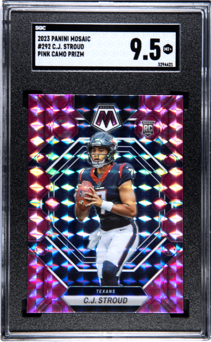 2023 Panini Mosaic #292 Cj Stroud Pink Camo Prizm SGC 9.5 Texans Card