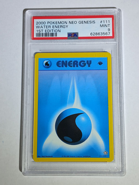 2000 Pokemon Neo Genesis 1st Edition #111 Water Energy PSA 9