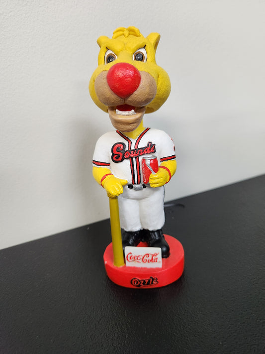 NASHVILLE SOUNDS BASEBALL 2003 MASCOT " OZZIE " BOBBLE HEAD Coca-Cola