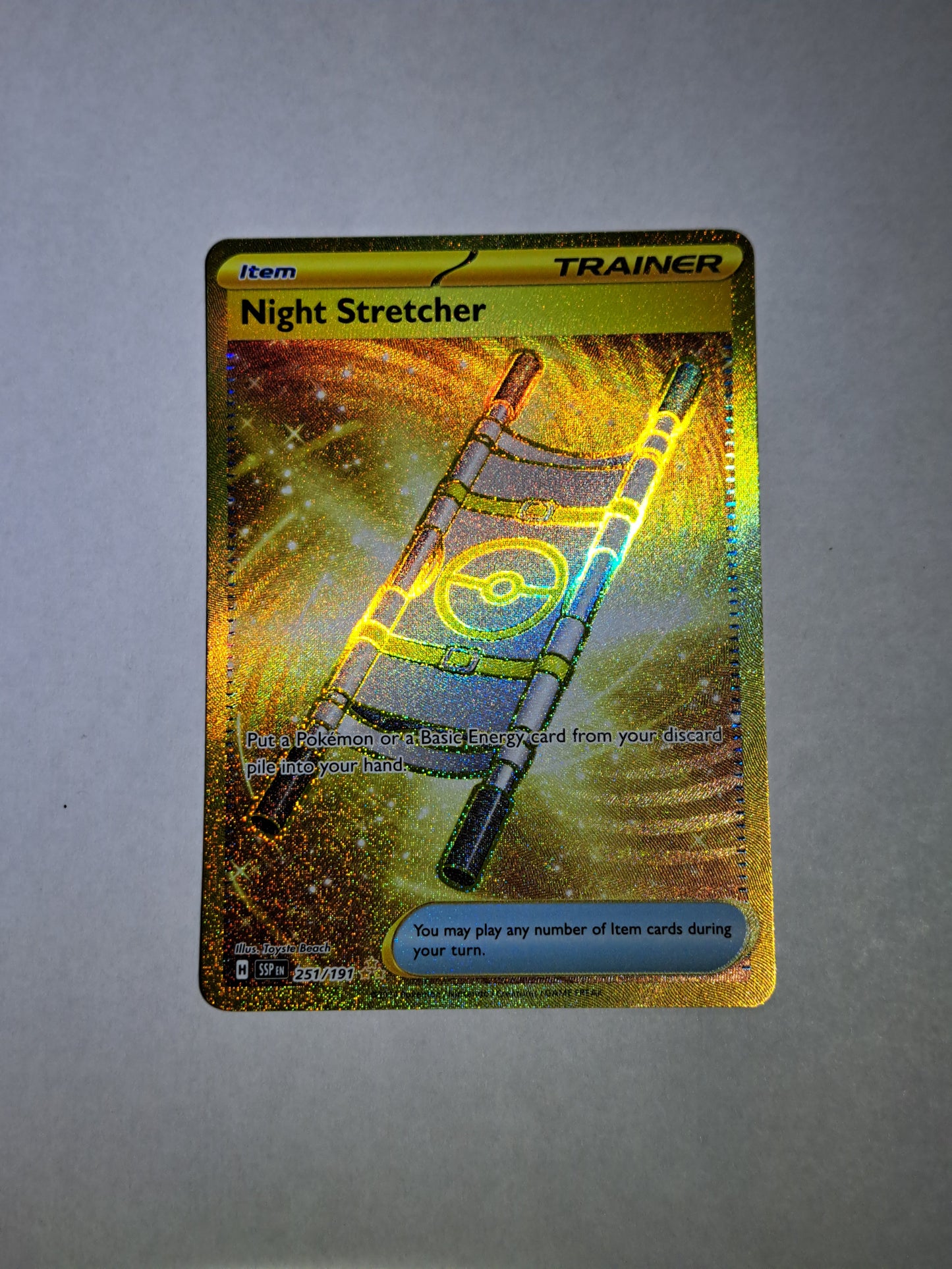 Night Stretcher 251/192 Secret Gold Item SSP Pokemon Trainer Card Tcg