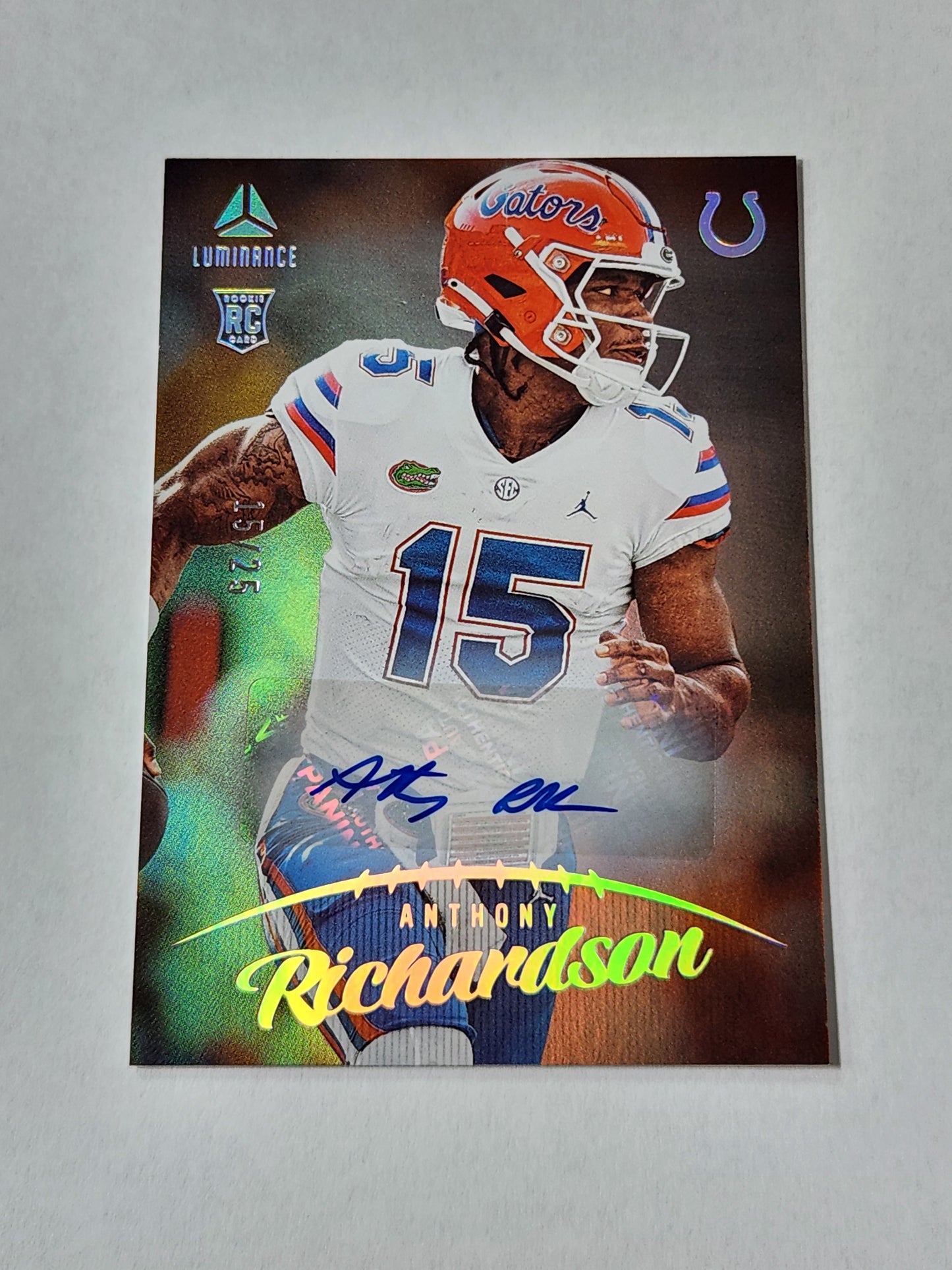 2023 Luminance Anthony Richardson auto 15/25 Jersey # NO. 101