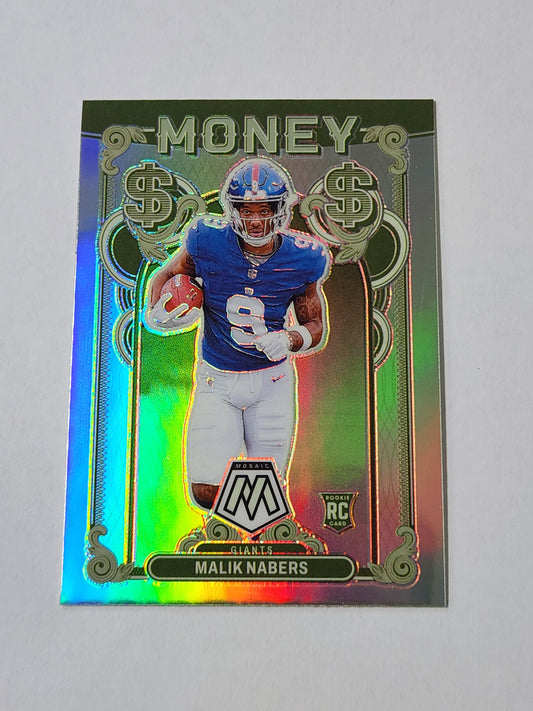 2024 Mosaic Malik Nabers Money Silver No. 11 Giants RC SP