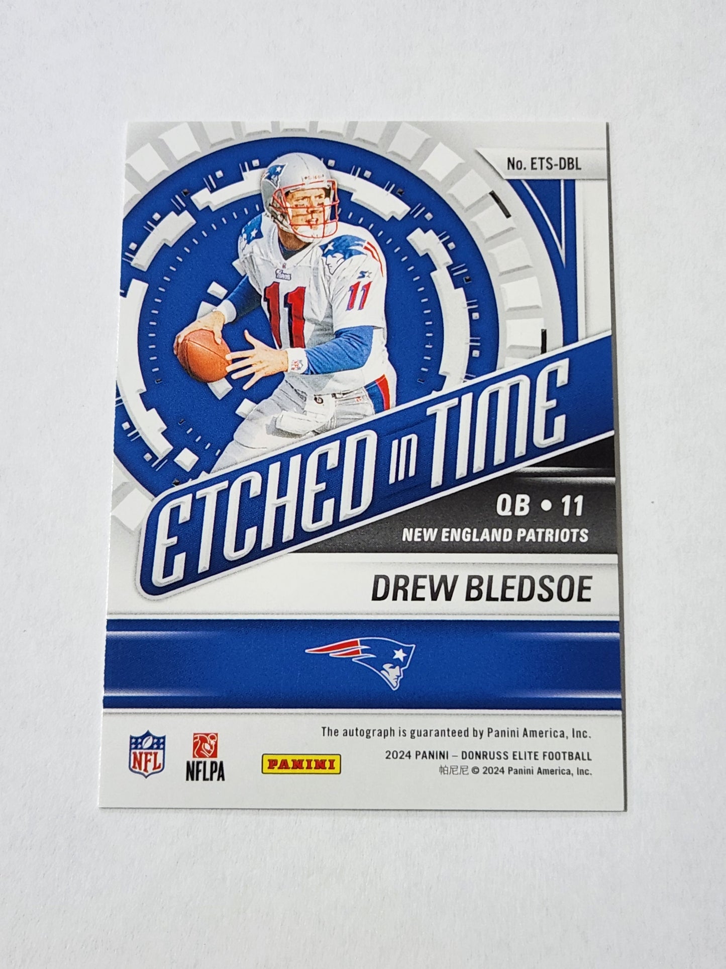 2024 Elite Drew Bledsoe Etched in Time Auto 4/5 ETS-DBL Patriots