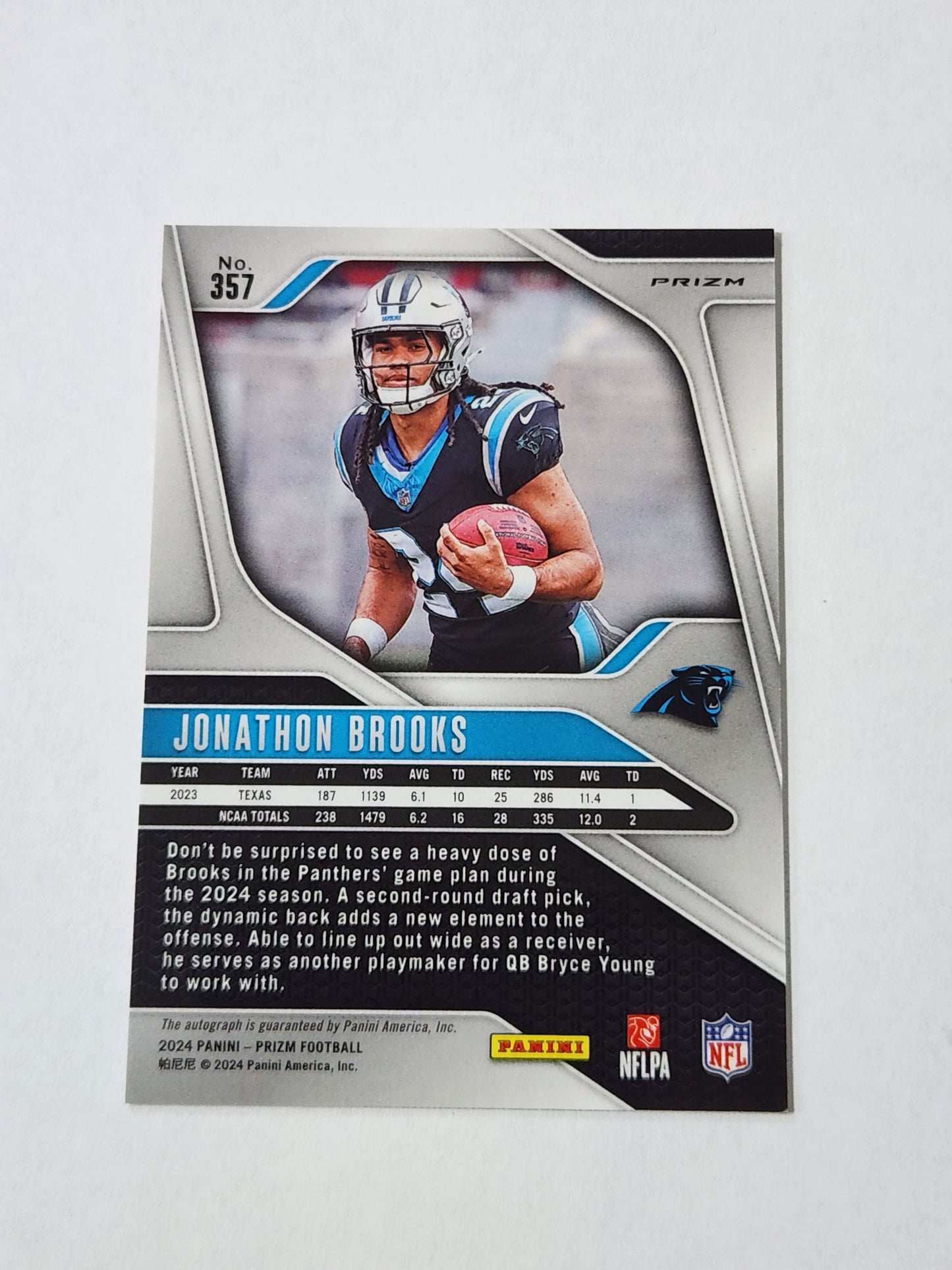 2024 Prizm Jonathon Brooks No Huddle Disco Auto No. 357