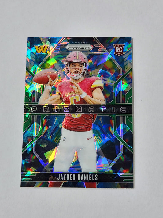 2024 Prizm Jayden Daniels Prizmatic Green Cracked Ice No. 3