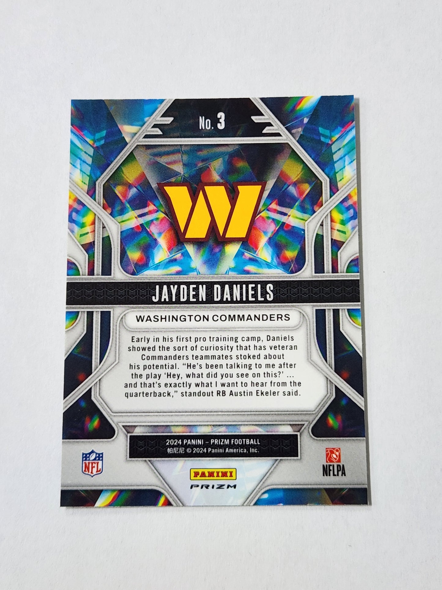 2024 Prizm Jayden Daniels Prizmatic Green Cracked Ice No. 3