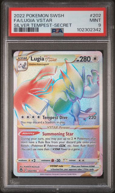 2022 Pokemon Sword and Shield Silver Tempest Lugia VSTAR Full Art Secret Rare PSA 9