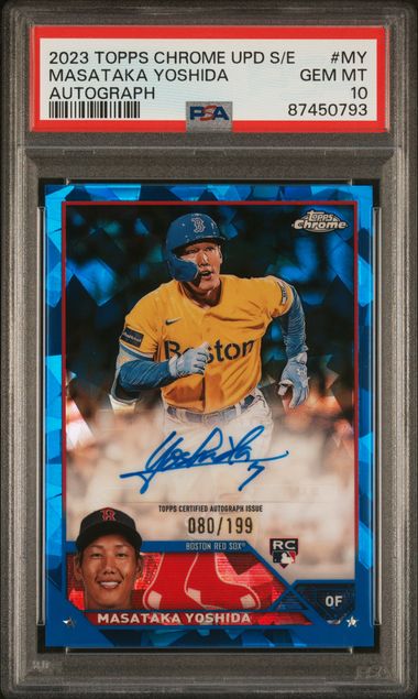 2023 Topps Chrome Update Sapphire Masataka Yoshida Auto #/199 PSA 10