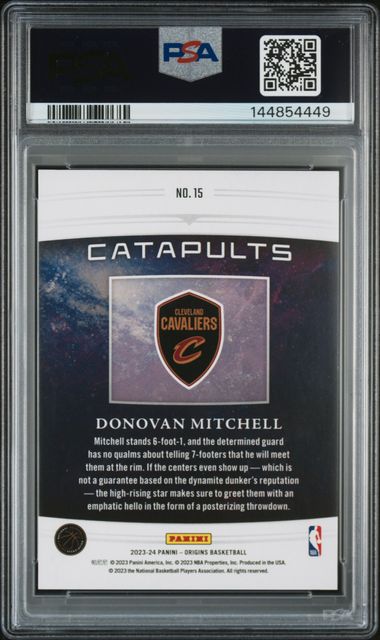 2023 Origins Donovan Mitchell Catapults Turquoise #/25 PSA 9